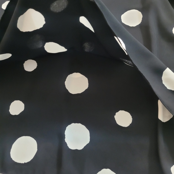 NWOT Chico's Sheer Black with white polka dots - Picture 7 of 16
